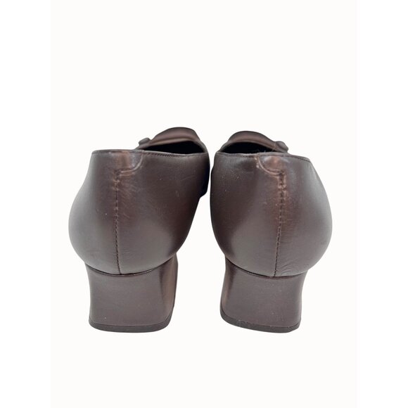 VTG LIZ BAKER RITA BROWN LEATHER COMFORT BLOCK HEEL DRESS SHOE PUMP W/ ORIG BOX - Picture 6 of 8